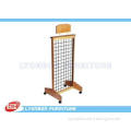 Mobile MDF Natural Wooden Display Stands With Casters , Cus